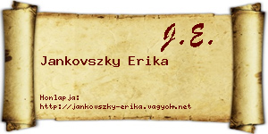 Jankovszky Erika névjegykártya