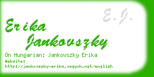 erika jankovszky business card